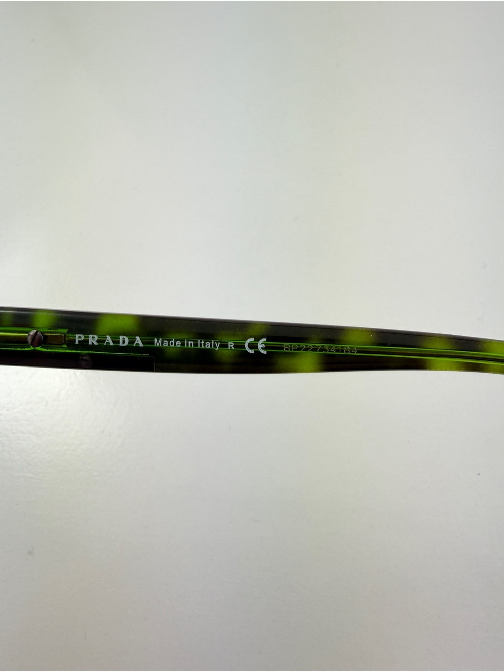Prada Black Green Tortoiseshell Eyeglasses VPR 61P KAG-101 Rectangle Browline - Picture 14 of 15